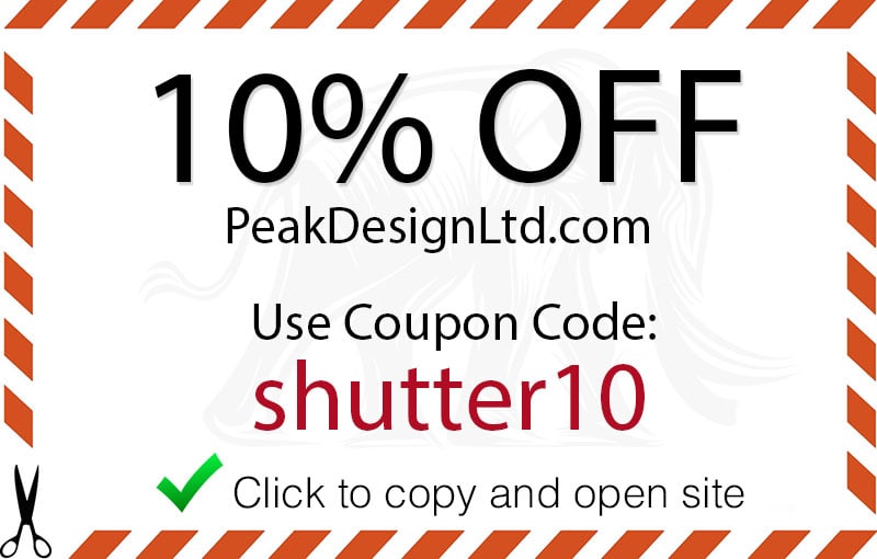 Peak Design Coupon Code 10 Discount from Shutter Muse