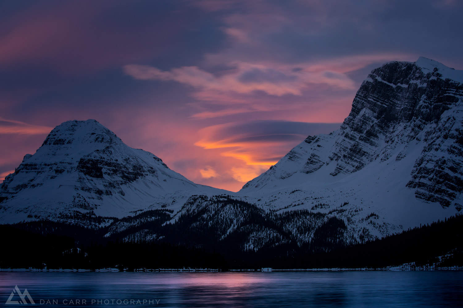 Mountains Sunrise Landscape Winter Reflection 