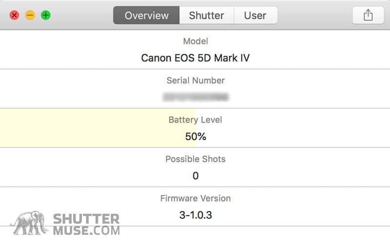 shutter count canon online check