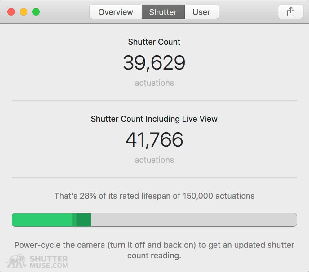 how to check shutter count canon 5d mark iv