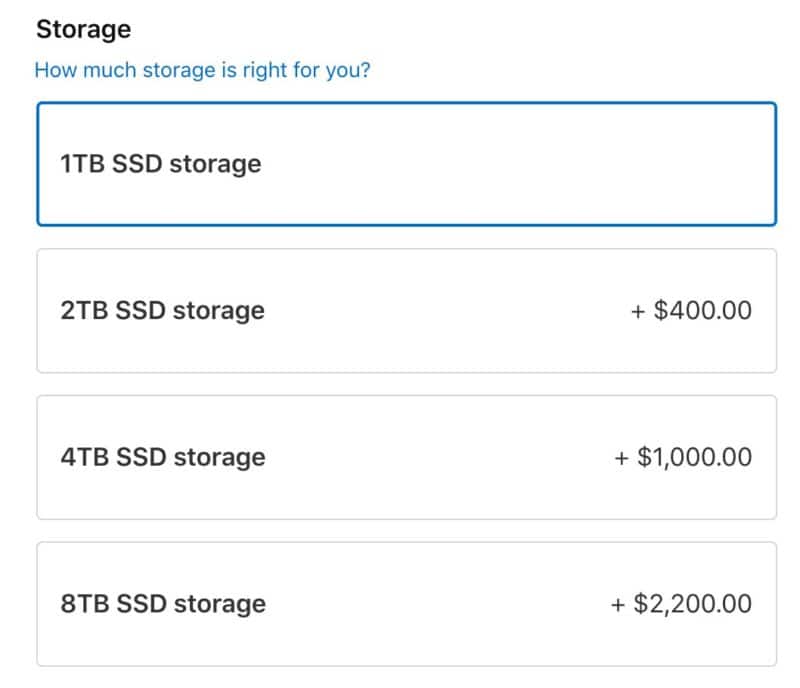 how much are macbook pro ssd 4tb