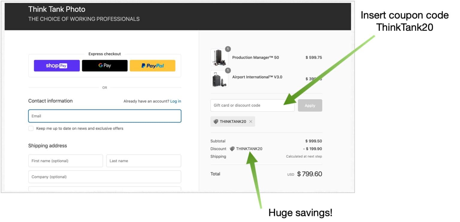 Think Tank Photo Discount Code Save 20 Shutter Muse