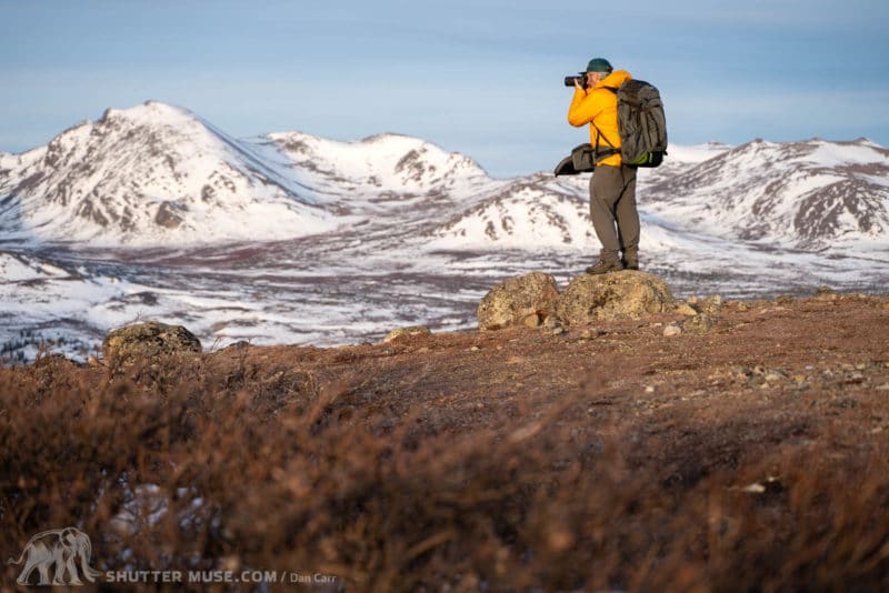 landscape photography gear being used