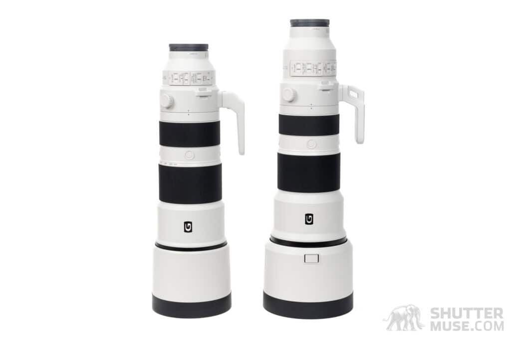 Sony 200-600mm next to a Sony 400-800mm lens